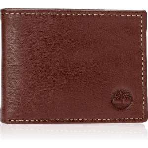 imageTimberland Mens Leather Passcase Trifold Wallet HybridCognac Hundson