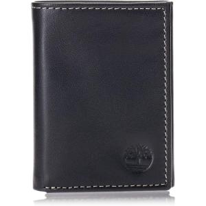 imageTimberland Mens Leather Trifold Wallet with ID WindowBlack Cloudy