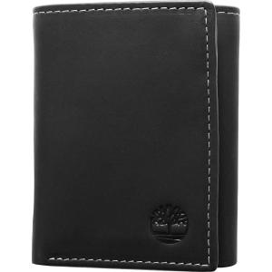 imageTimberland Mens Leather Trifold Wallet with ID WindowBlack Hunter