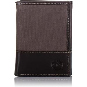 imageTimberland mens Canvas ampamp Leather Trifold Wallet Khaki One Size USCharcoal