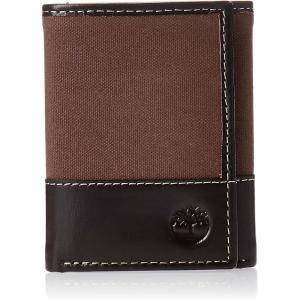 imageTimberland mens Canvas ampamp Leather Trifold Wallet Khaki One Size USDark Earth
