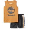 imageTimberland babyboys 2 Pieces Muscle Top Shorts SetBrown SugarDeep Black