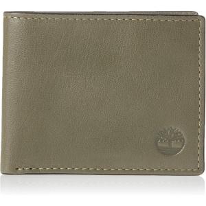 imageTimberland Mens Leather Wallet With Attached Flip Pocket Black Sportz One SizeGrey Fine Break