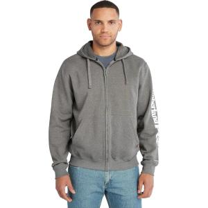 imageTimberland PRO Mens Honcho Sport FullZip Hooded SweatshirtDark Charcoal HeatherWhite
