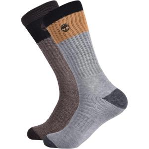 imageTimberland Mens 2Pack Crew SocksLight Grey Heather 2 Pack