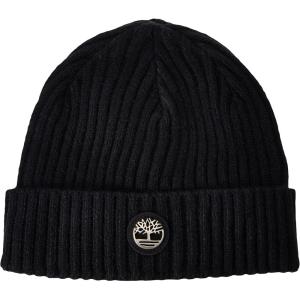 imageTimberland Mens Ribbed Watch Cap with Logo PlateBlack