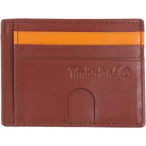 imageTimberland Mens Slim Leather Front Pocket Credit Card Holder WalletBrown Cloudy Card Case