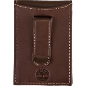 imageTimberland Mens Slim Leather Front Pocket Credit Card Holder WalletLight Brown Money Clip