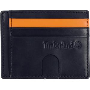 imageTimberland Mens Slim Leather Front Pocket Credit Card Holder WalletNavy Cloudy Card Case