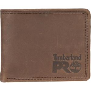imageTimberland PRO Mens Slim Leather RFID Bifold Wallet with Back Id WindowDark BrownPullman