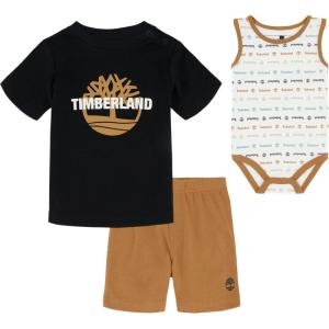 imageTimberland Baby Boys 3 Piece Tee Bodysuit and Shorts Set