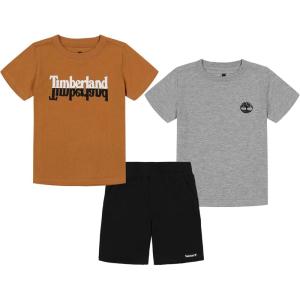 imageTimberland boys 3 Pieces Short SetBrown SugarBlackHeather