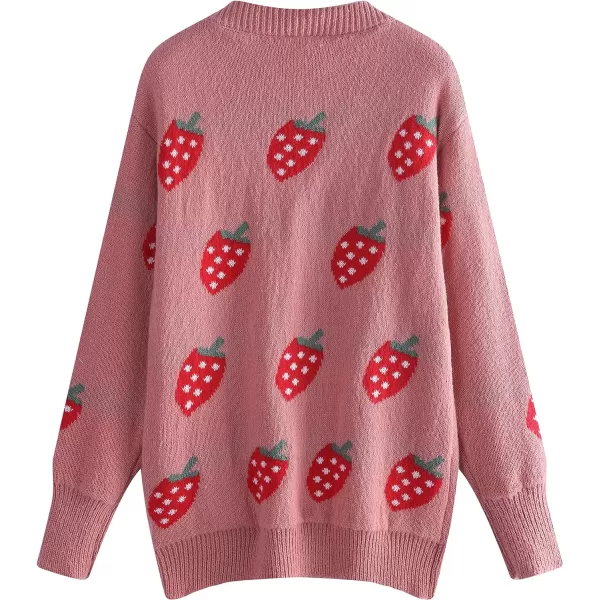 Gihuo Women's Kawaii Valentines Sweater Crewneck Knit Cute Sweater