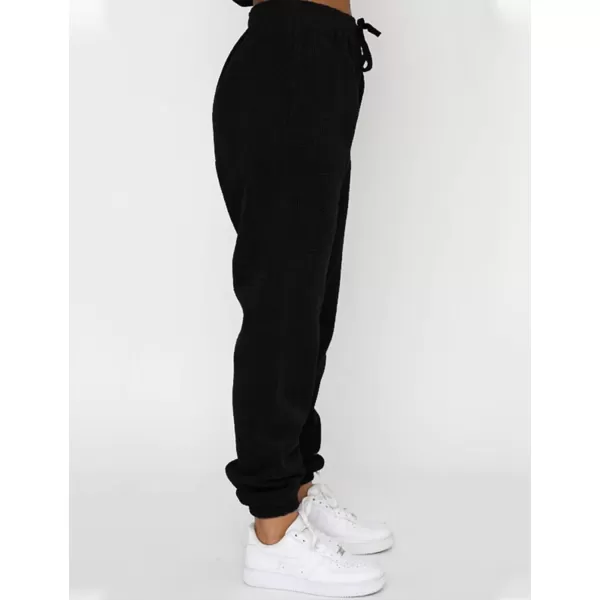 Gihuo Fall 2 Piece Sweatsuits Outfits for Women Corduroy Long Sleeve Pullover Sweatshirt and Pants Tracksuit Set