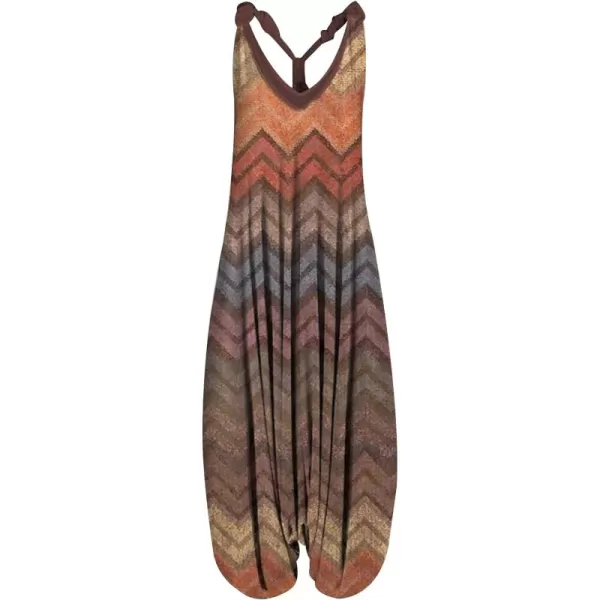 Gihuo Harem Jumpsuit for Women Boho Floral Beach Tie Dye Backless Jumpsuit Rompers