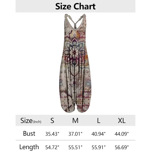 Gihuo Harem Jumpsuit for Women Boho Floral Beach Tie Dye Backless Jumpsuit Rompers