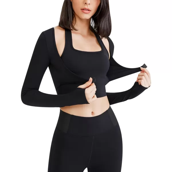 Gihuo Long Sleeve Cutout Yoga Tops Sports Tees Crop Tops T Shirt for Women Workout