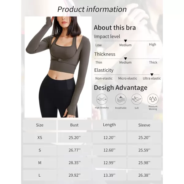 Gihuo Long Sleeve Cutout Yoga Tops Sports Tees Crop Tops T Shirt for Women Workout