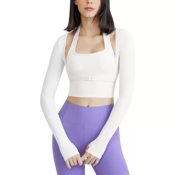 Gihuo Long Sleeve Cutout Yoga Tops Sports Tees Crop Tops T Shirt for Women Workout