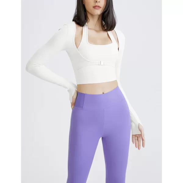 Gihuo Long Sleeve Cutout Yoga Tops Sports Tees Crop Tops T Shirt for Women Workout