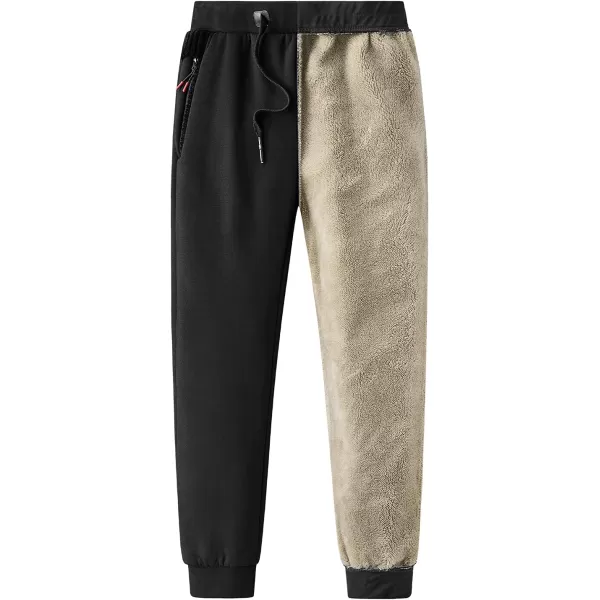 Gihuo Men' s Sherpa Fleece Lined Sweatpants Active Outdoor Sports Jogger Pants