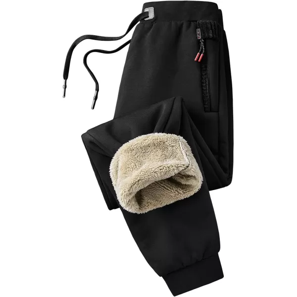 Gihuo Men' s Sherpa Fleece Lined Sweatpants Active Outdoor Sports Jogger Pants