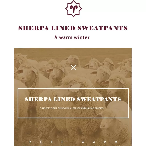 Gihuo Men' s Sherpa Fleece Lined Sweatpants Active Outdoor Sports Jogger Pants