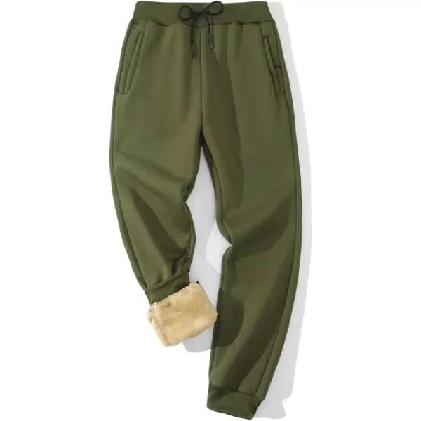 Gihuo Men' s Sherpa Fleece Lined Sweatpants Active Outdoor Sports Jogger Pants