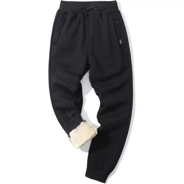 Gihuo Men' s Sherpa Fleece Lined Sweatpants Active Outdoor Sports Jogger Pants