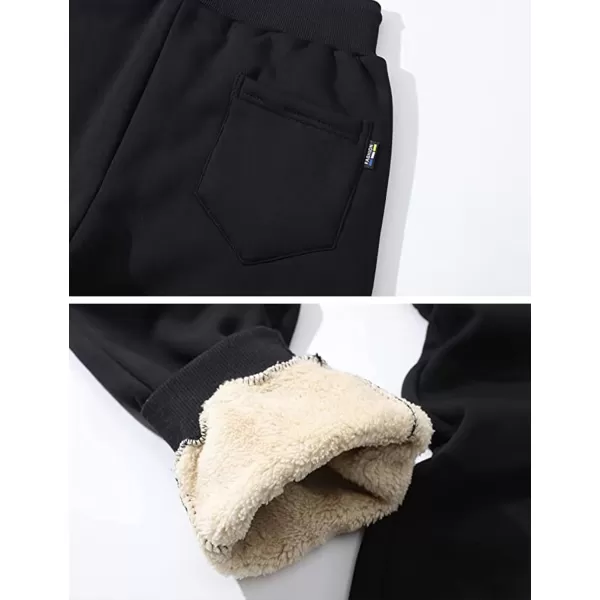 Gihuo Men' s Sherpa Fleece Lined Sweatpants Active Outdoor Sports Jogger Pants