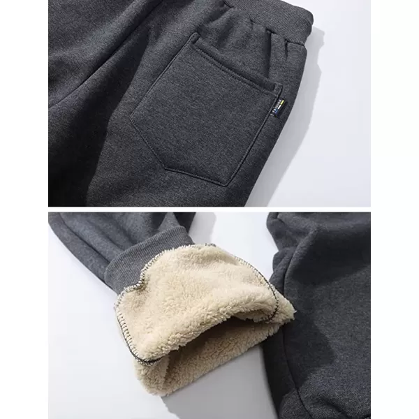 Gihuo Men' s Sherpa Fleece Lined Sweatpants Active Outdoor Sports Jogger Pants