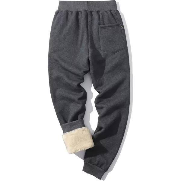 Gihuo Men' s Sherpa Fleece Lined Sweatpants Active Outdoor Sports Jogger Pants