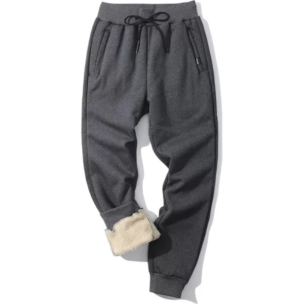 Gihuo Men' s Sherpa Fleece Lined Sweatpants Active Outdoor Sports Jogger Pants