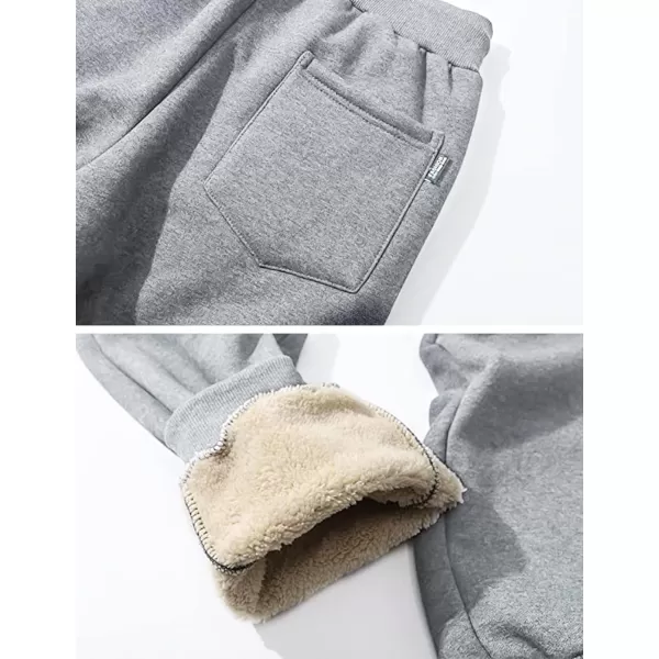 Gihuo Men' s Sherpa Fleece Lined Sweatpants Active Outdoor Sports Jogger Pants