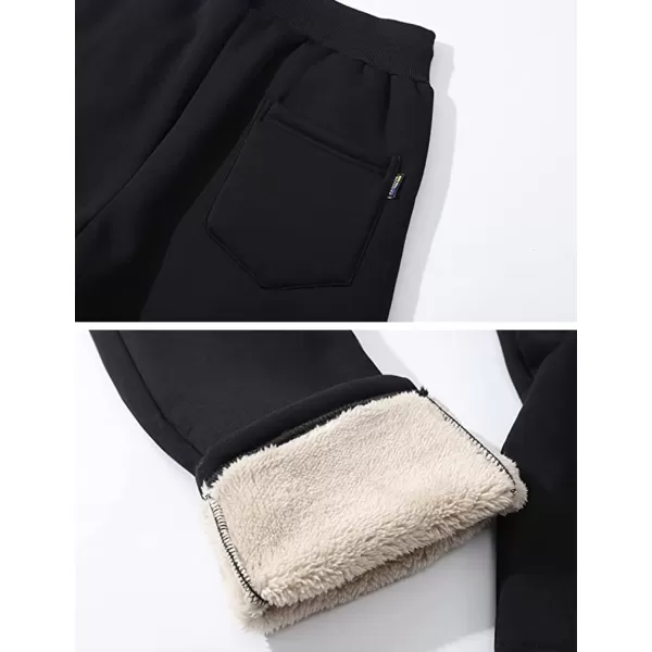 Gihuo Men' s Sherpa Fleece Lined Sweatpants Active Outdoor Sports Jogger Pants