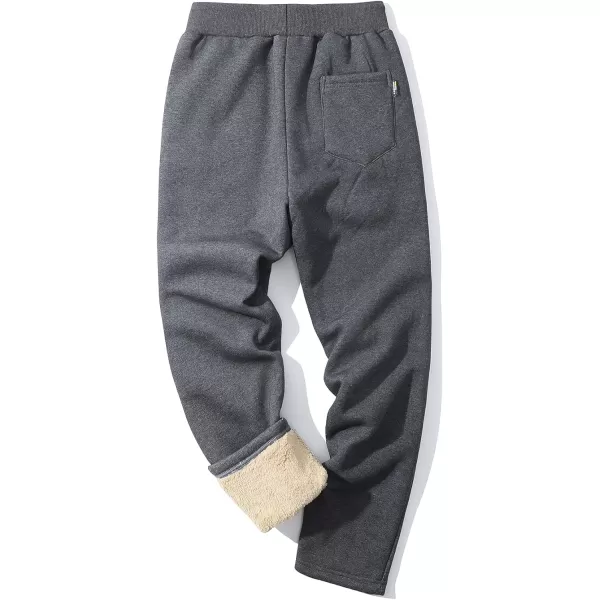 Gihuo Men' s Sherpa Fleece Lined Sweatpants Active Outdoor Sports Jogger Pants