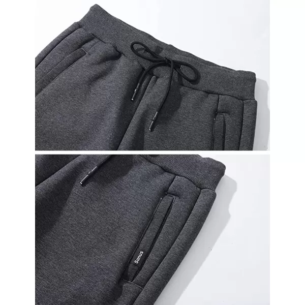 Gihuo Men' s Sherpa Fleece Lined Sweatpants Active Outdoor Sports Jogger Pants
