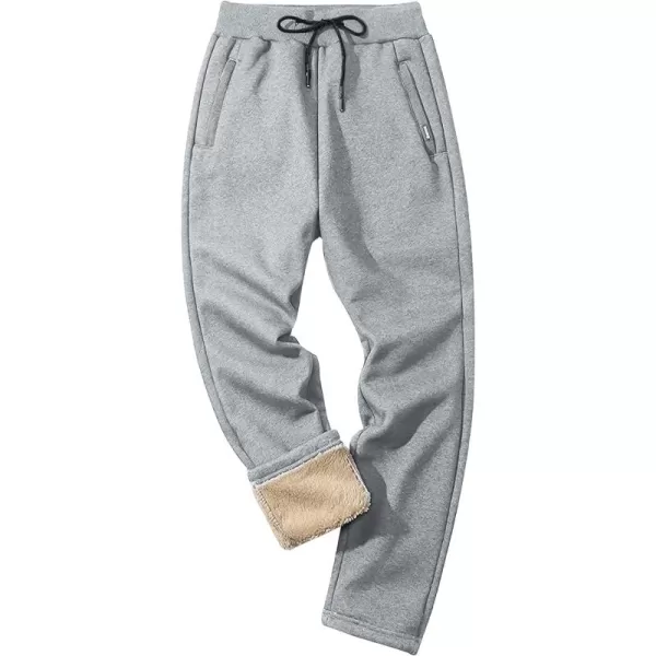 Gihuo Men' s Sherpa Fleece Lined Sweatpants Active Outdoor Sports Jogger Pants