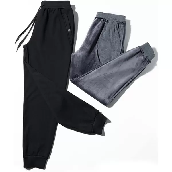 Gihuo Men' s Velvet Fleece Lined Sweatpants Winter Jogger Pants
