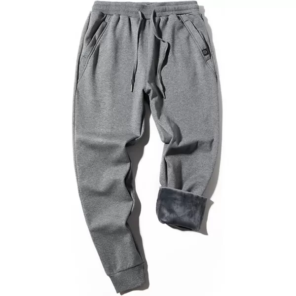 Gihuo Men' s Velvet Fleece Lined Sweatpants Winter Jogger Pants