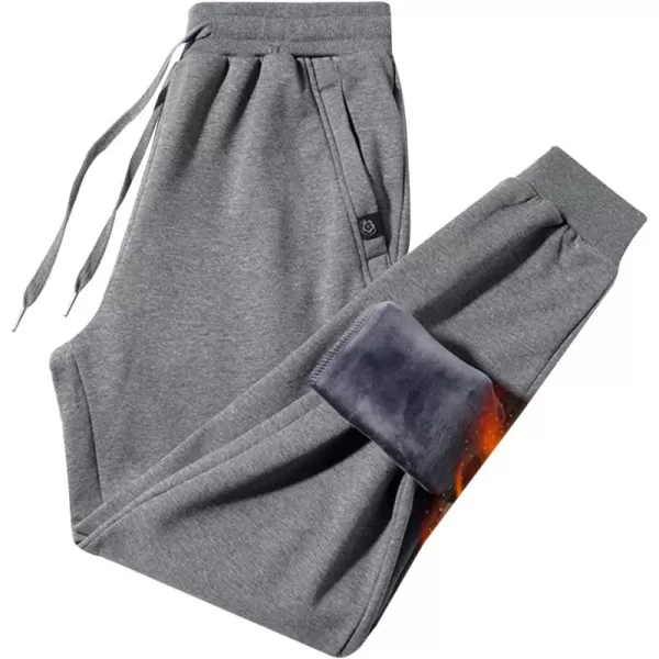 Gihuo Men' s Velvet Fleece Lined Sweatpants Winter Jogger Pants