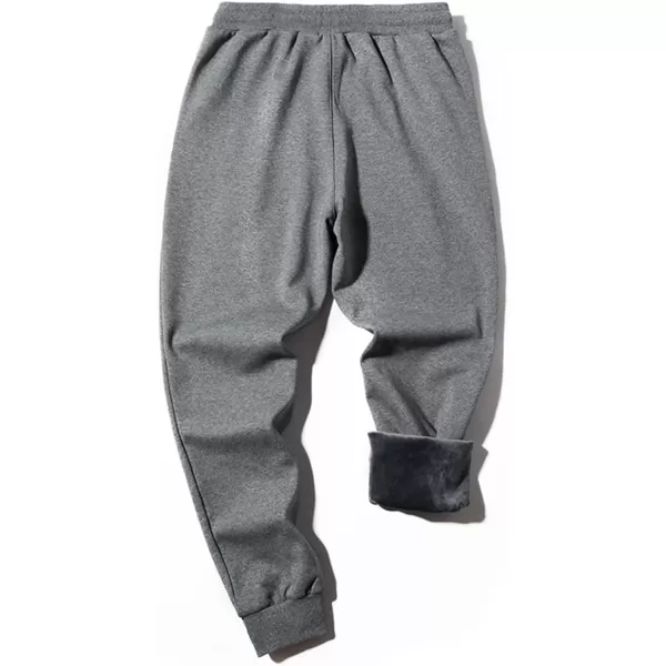 Gihuo Men' s Velvet Fleece Lined Sweatpants Winter Jogger Pants