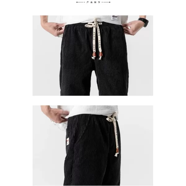 Gihuo Men's Athletic Corduroy Jogger Pants Drawstring Elastic Waist Baggy Sweatpants
