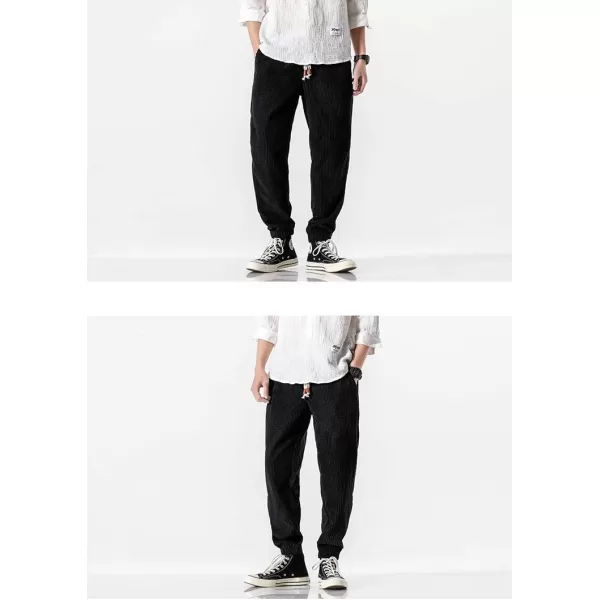 Gihuo Men's Athletic Corduroy Jogger Pants Drawstring Elastic Waist Baggy Sweatpants