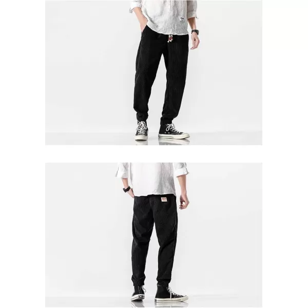 Gihuo Men's Athletic Corduroy Jogger Pants Drawstring Elastic Waist Baggy Sweatpants