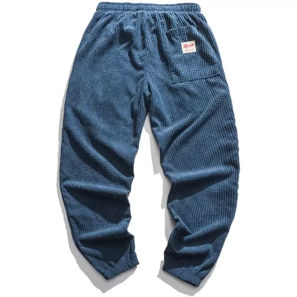Gihuo Men's Athletic Corduroy Jogger Pants Drawstring Elastic Waist Baggy Sweatpants