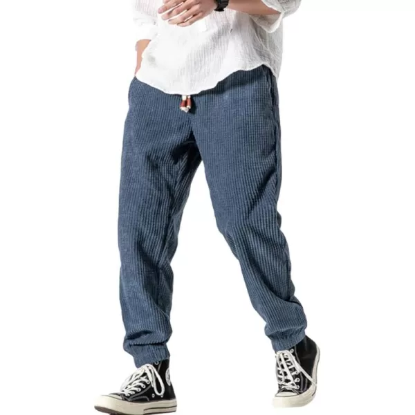 Gihuo Men's Athletic Corduroy Jogger Pants Drawstring Elastic Waist Baggy Sweatpants
