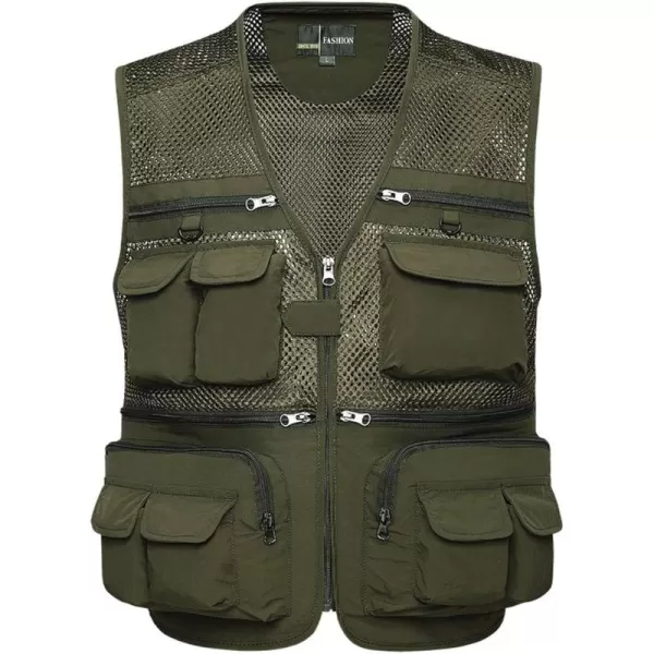Gihuo Men's Fishing Vest Utility Shooting Safari Travel Vest with Pockets