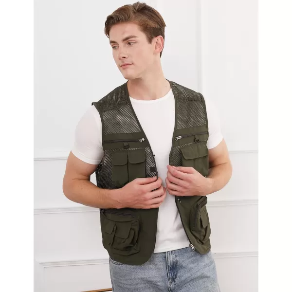 Gihuo Men's Fishing Vest Utility Shooting Safari Travel Vest with Pockets