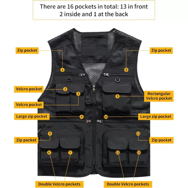Gihuo Men's Fishing Vest Utility Shooting Safari Travel Vest with Pockets
